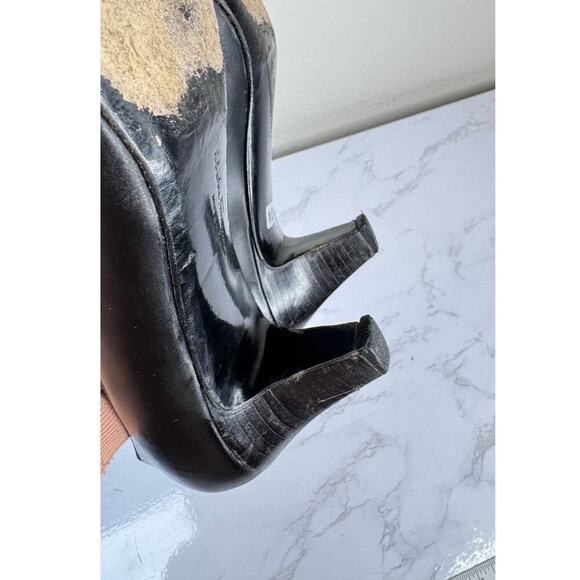 Salvatore Ferragamo Square Toe Leather Heels Pumps Size 8.5B - Picture 5 of 8
